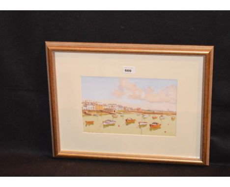 A Gilt Framed Print 'Portrush Harbour' - Sam McLarnon