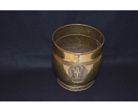 A Brass Planter, Lion Mask Handles 