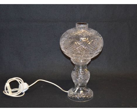 A Tyrone Crystal Bann Lamp (16'' high)