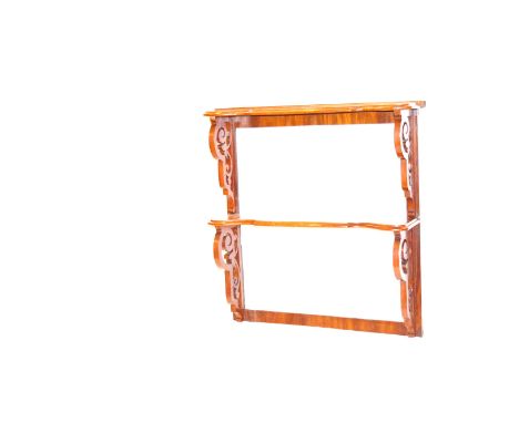 A Nice Carved Oak Two Shelved Wall Bracket 