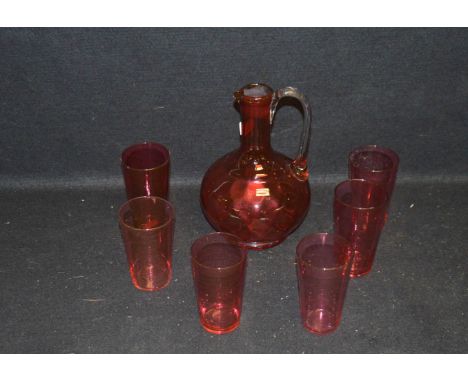 A Ruby Glass Decanter