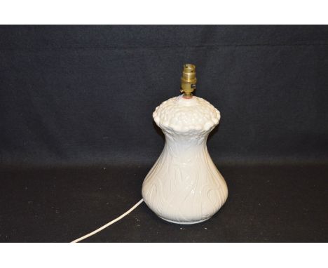 A Belleek Table Lamp and Shade 