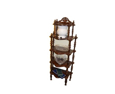 A Shaped Front Mahogany Five Shelf Whatnot 
