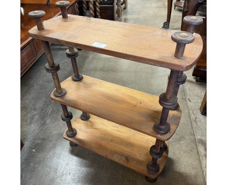 An elm three tier wall shelf 