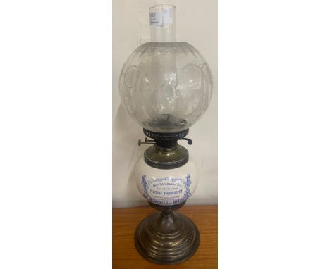 An early 20th Century Mortar Bluepill, Practical Pharmaceutist oil lamp 