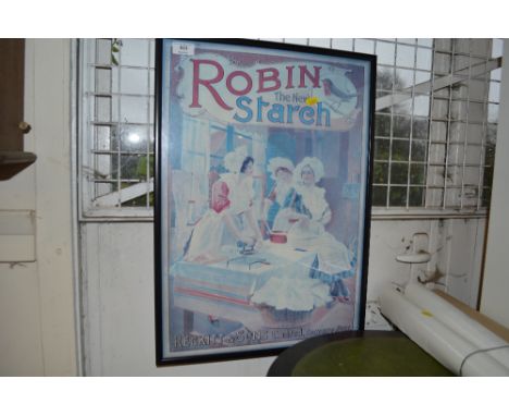 A framed reproduction print 'Robin the New Starch'