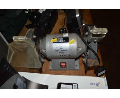 A bench grinder