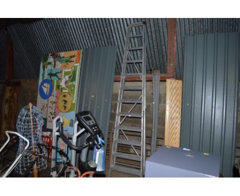 An aluminium step ladder