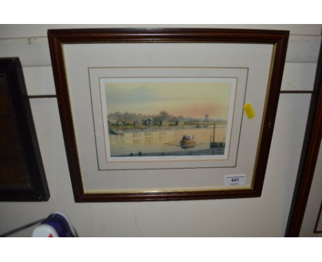 A framed print entitled 'Southwold Ferry'