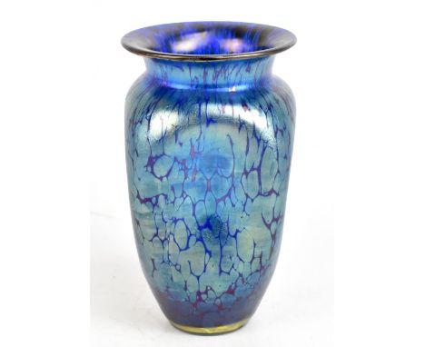 LOETZ; an Art Glass papillion vase, with impressed detail and iridescent colourway, smooth pontil mark to the underside, heig
