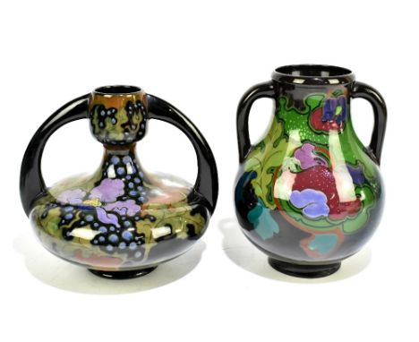 GOUDA; two Regina vases including a twin handled squat example, height 16.5cm (2).Additional InformationLight scratches to th