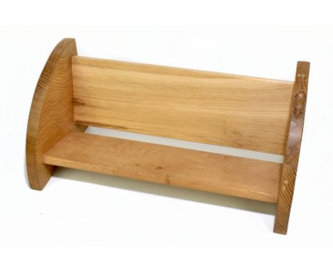 ROBERT 'MOUSEMAN' THOMPSON; a carved oak book trough with adzed sides, width 45.5cm, depth 21cm, height 20.5cm.Additional Inf