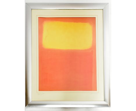 MARK ROTHKO (1903-1970); a lithograph, 'Orange &amp; Yellow', abstract impressionist study, signed in pencil lower right, 76 