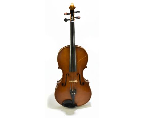 MAURICE K BOUETTE; a good full-size English viola with two-piece back, length 42cm, with interior label 'Made by Maurice K Bo