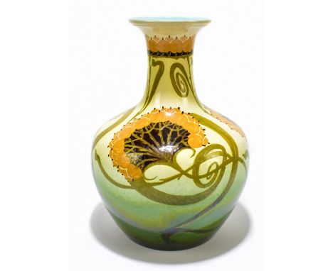CLARISSA&nbsp; AULT FOR WILLIAM AULT POTTERY; a late 19th century Arts &amp; Crafts ceramic vase with stylised floral detail 