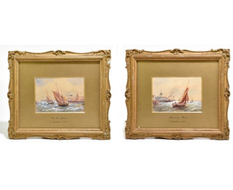 R MALCOLM LLOYD (1855-1945); a pair of watercolours, 'Leaving Port' and 'On the Yare', each signed lower right, 12.5 x 17.5cm