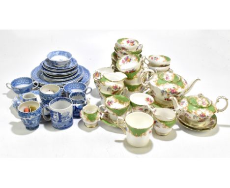 PARAGON; a 'Rockingham' pattern part tea service, together with a small quantity of assorted blue and white including Spode '