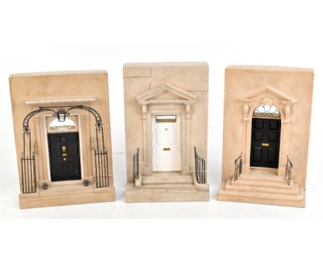 TIMOTHY RICHARDS; three stoneware architectural sculptures representing 'Chew Magna Doorway', '10 Downing Street' and 'Jane A