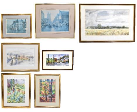 ROBERT 'BOB' RICHARDSON (born 1938); two signed limited edition coloured prints 'Stockport Market', 111/500, 29 x 39cm, and '