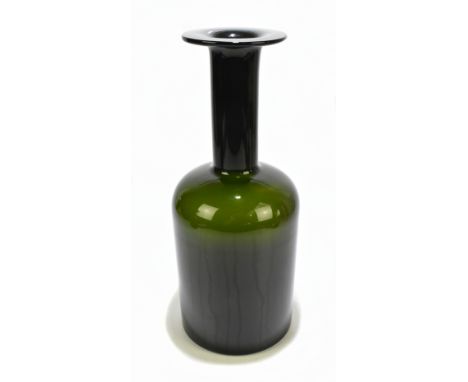 OTTO BRAUER FOR HOLMEGAARD; a green 'Gulvvase', height 43cm.Additional InformationLight wear to the base.