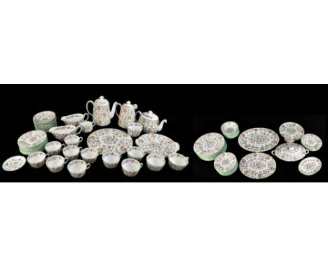 MINTON; an extensive tea and dinner service decorated in 'Hadham Hall' pattern (96).Additional InformationGood condition, the