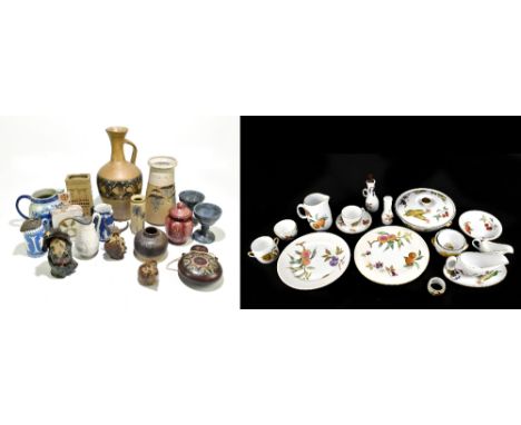 ROYAL WORCESTER; a quantity of assorted 'Evesham' pattern dinnerware with further ceramics including studio pottery ewer, Syl