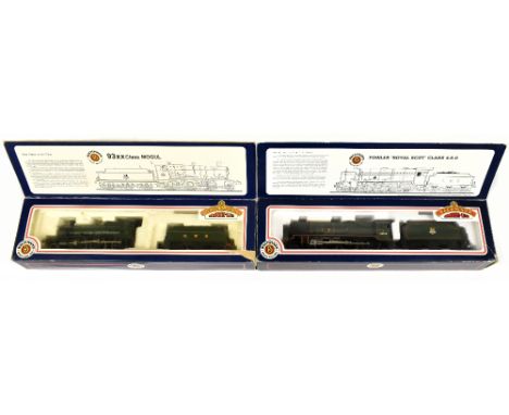 BACHMANN; two boxed OO gauge locomotives and tenders comprising 93XX Mogul and Royal Scot 4648 Manchester Regiment (2).