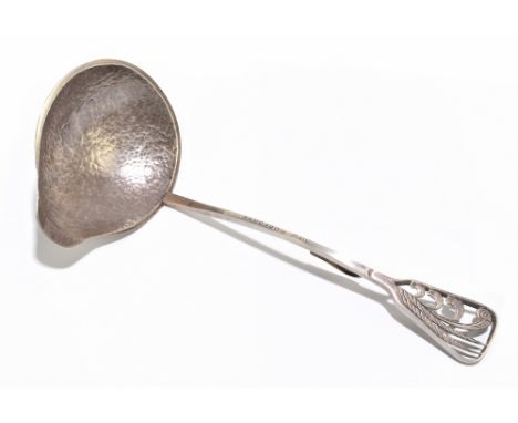 An Australian silver ‘Kangeroo Paw’ ladle with pierced handle and plannished bowl, length 22cm, approximate weight 3.2ozt/100