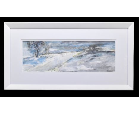 JOHN THOMPSON (1924-2011); mixed media, 'View of Saddleworth Moor', signed, titled and initialled lower right, 17 x 54cm. (D)