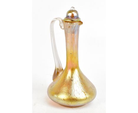 LOETZ; an iridescent papillion ewer and stopper, height 19cm.Additional InformationLight wear to the base but good condition 