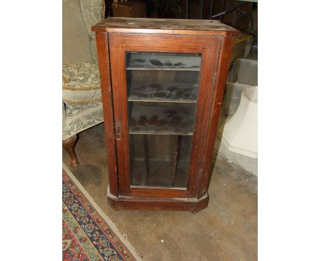 An early-Victorian mahogany rectangular fold-over card table, 92cm wide and a Victorian music cabinet, 52cm wide, (2).