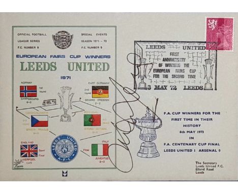LEEDS UNITED MICK JONES AUTOGRAPHED POSTAL COVER
Mick Jones Leeds United hand signed Postal Cover commemorating first anniver