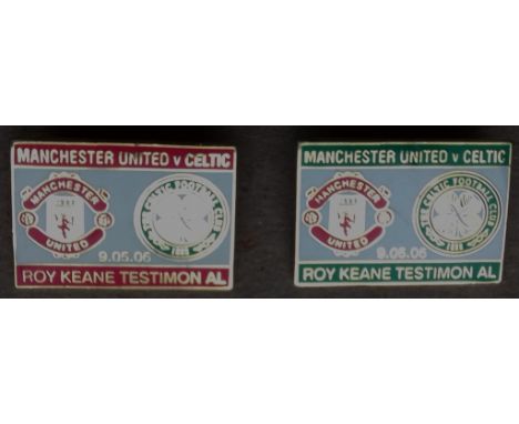 MANCHESTER UNITED V CELTIC ROY KEANE TESTIMONIAL GILT BADGES X 2&nbsp;
Ref. T.