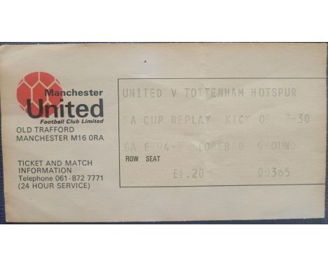 1979-80 MANCHESTER UNITED V TOTTENHAM HOTSPUR FA CUP REPLAY TICKET
Fold
Ref DT