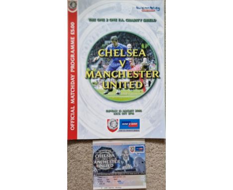 2000 CHARITY SHIELD CHELSEA V MANCHESTER UNITED PROGRAMME &amp; TICKET
Both good condition
Ref SL