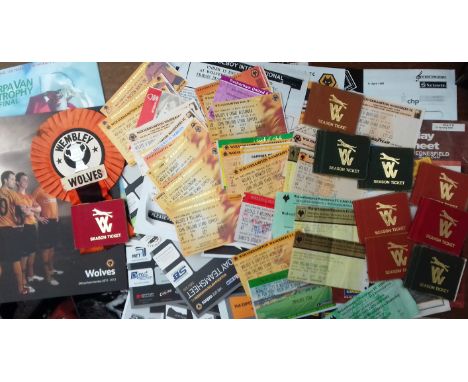 WOLVERHAMPTON WANDERERS TICKETS, ROSETTE, SEASON TICKET BOOKS ETC
Ref. T.