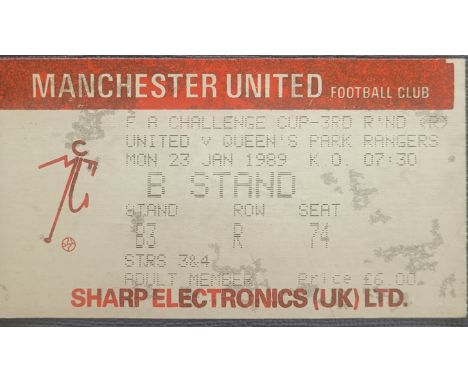 1988-89 MANCHESTER UNITED V QUEENS PARK RANGERS FA CUP REPLAY TICKET
Ref MS