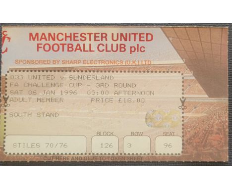 1995-96 MANCHESTER UNITED V SUNDERLAND FA CUP TICKET
Slight fold
Ref MS