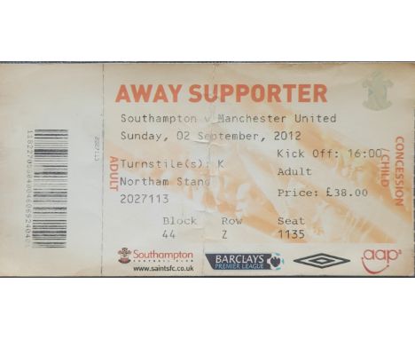 2012-13 SOUTHAMPTON V MANCHESTER UNITED TICKET - ALEX FERGUSON LAST SEASON
Fold
Ref MS