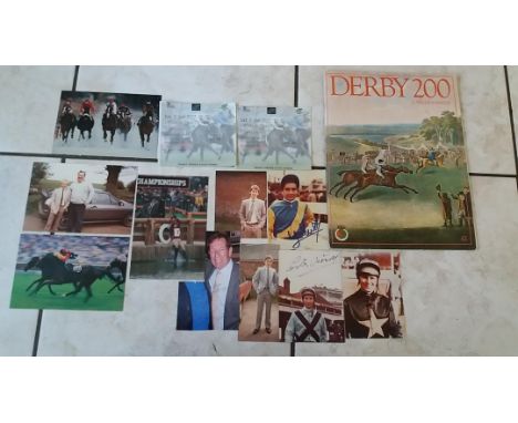 HORSE RACING MEMORABILIA INCLUDING 5 SIGNED PHOTOS INCLUDING WILLIE CARSON &amp; LESTER PIGGOTT
Ref BSP 25