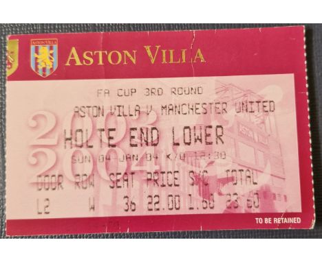 2003-04 ASTON VILLA V MANCHESTER UNITED FA CUP 3RD ROUND TICKET
Ref KJ