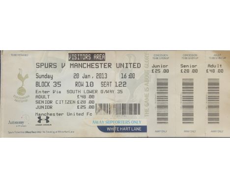 2012-13 TOTTENHAM HOTSPUR V MANCHESTER UNITED TICKET - ALEX FERGUSON LAST SEASON
Fold
Ref MS