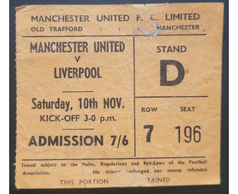 1962-63 MANCHESTER UNITED V LIVERPOOL TICKET
Slight wear
Ref SM