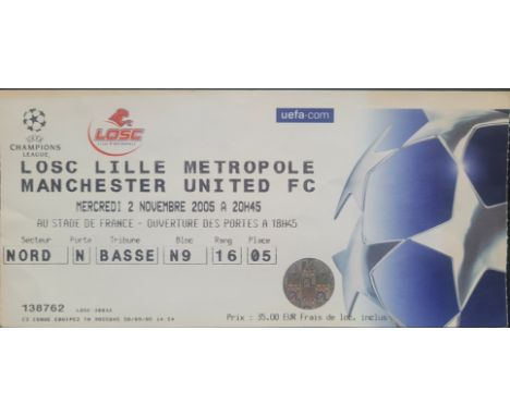 2005-06 LILLE V MANCHESTER UNITED CHAMPIONS LEAGUE TICKET
Ref BF