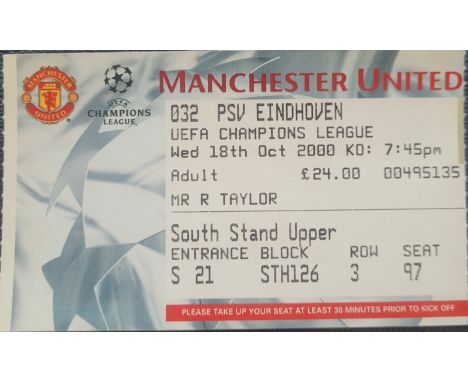 2000-01 MANCHESTER UNITED V PSV EINDHOVEN CHAMPIONS LEAGUE TICKET
Ref MS