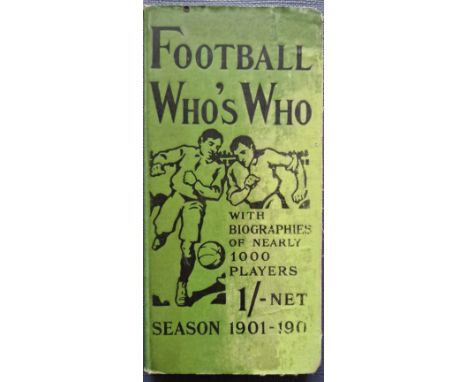 1901-02 FOOTBALL WHO'S WHO BOOK
Rare 194 page hardback book packed with information on players &amp; what seems to be detaile