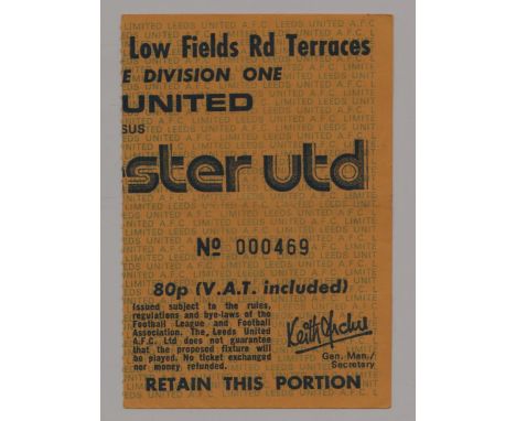 1970'S LEEDS UNITED V MANCHESTER UNITED TICKET
Fold. Ref. T.