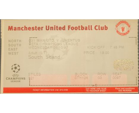 1997-98 MANCHESTER UNITED V JUVENTUS CHAMPIONS LEAGUE TICKET
Slight fold
Ref MS