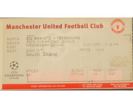 1997-98 MANCHESTER UNITED V FEYENOORD CHAMPIONS LEAGUE TICKET
Slight fold
Ref MS