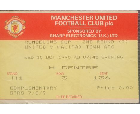 1990-91 MANCHESTER UNITED V HALIFAX TOWN LEAGUE CUP TICKET
Ref MS
